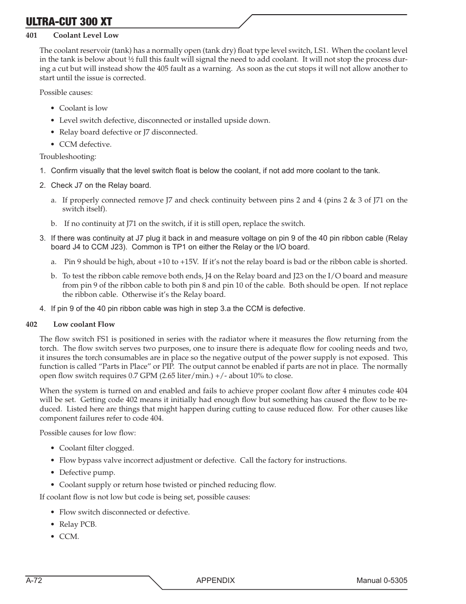 Ultra-cut 300 xt | Tweco 300 XT Ultra-Cut Plasma Cutting System With Automated Gas Control User Manual | Page 198 / 210