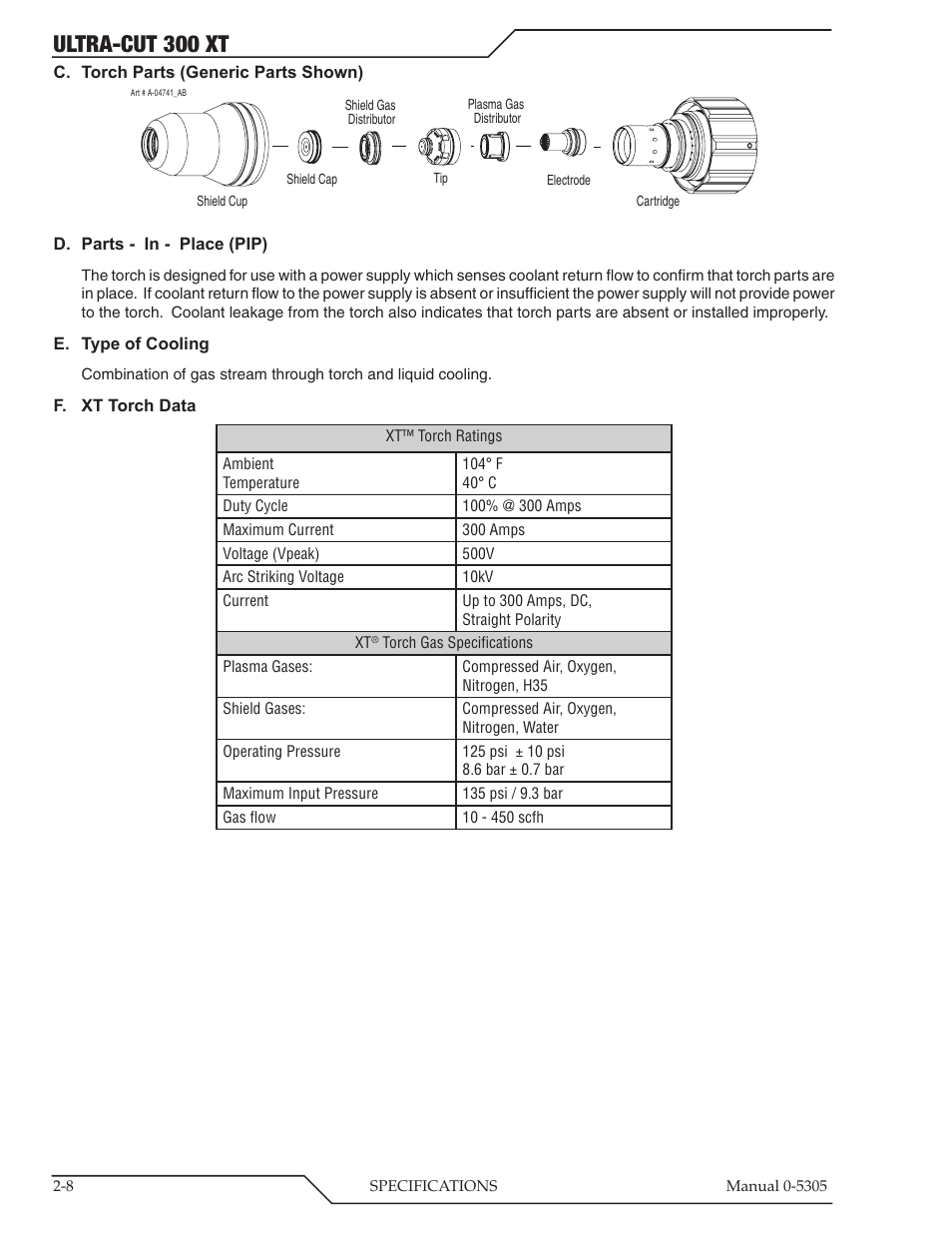 Ultra-cut 300 xt | Tweco 300 XT Ultra-Cut Plasma Cutting System With Automated Gas Control User Manual | Page 24 / 210