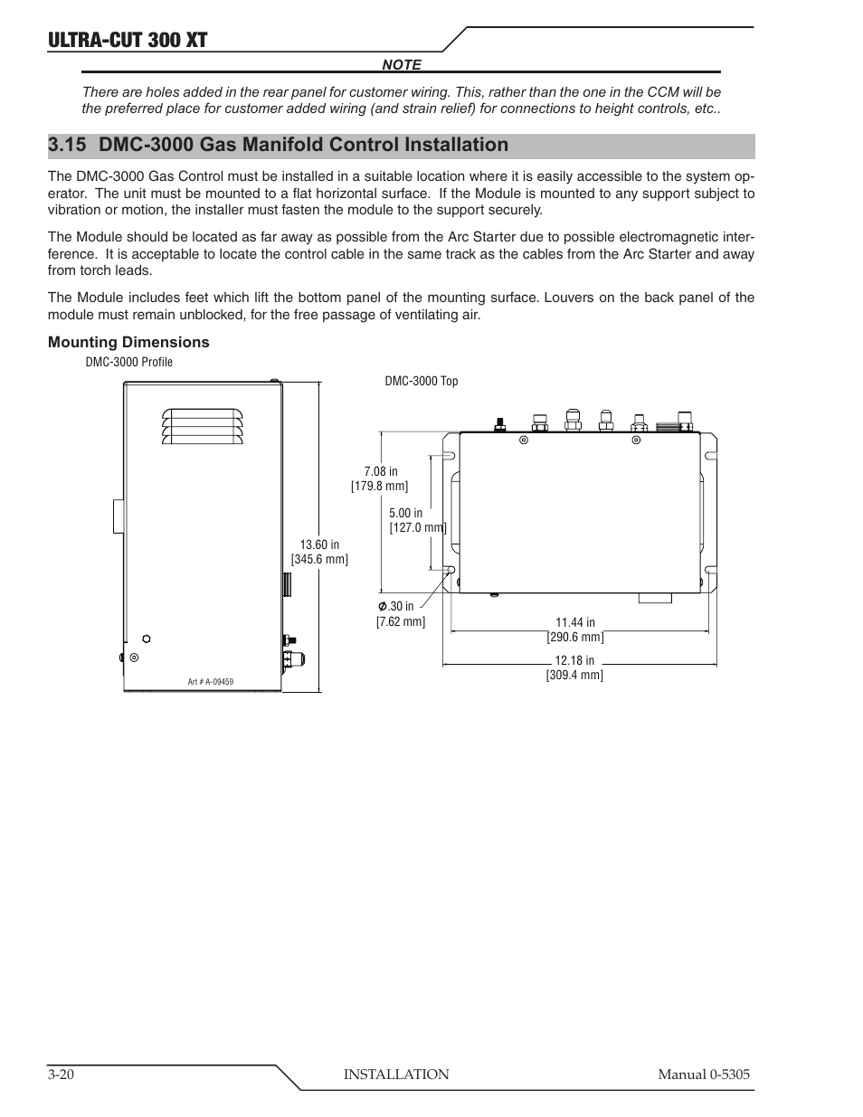15 dmc-3000 gas manifold control installation, Dmc-3000 gas manifold control installation -20, Ultra-cut 300 xt | Tweco 300 XT Ultra-Cut Plasma Cutting System With Automated Gas Control User Manual | Page 44 / 210