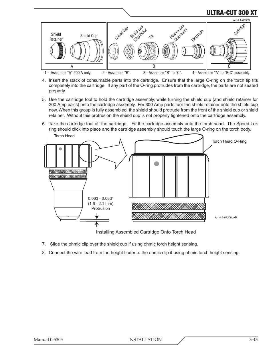 Ultra-cut 300 xt | Tweco 300 XT Ultra-Cut Plasma Cutting System With Automated Gas Control User Manual | Page 67 / 210
