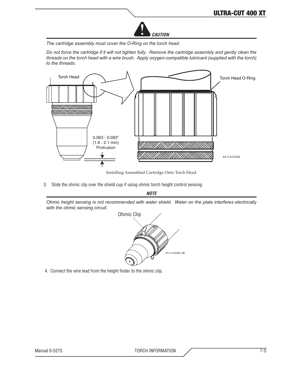 Ultra-cut 400 xt | Tweco 400 XT Ultra-Cut Plasma Cutting System User Manual | Page 105 / 188