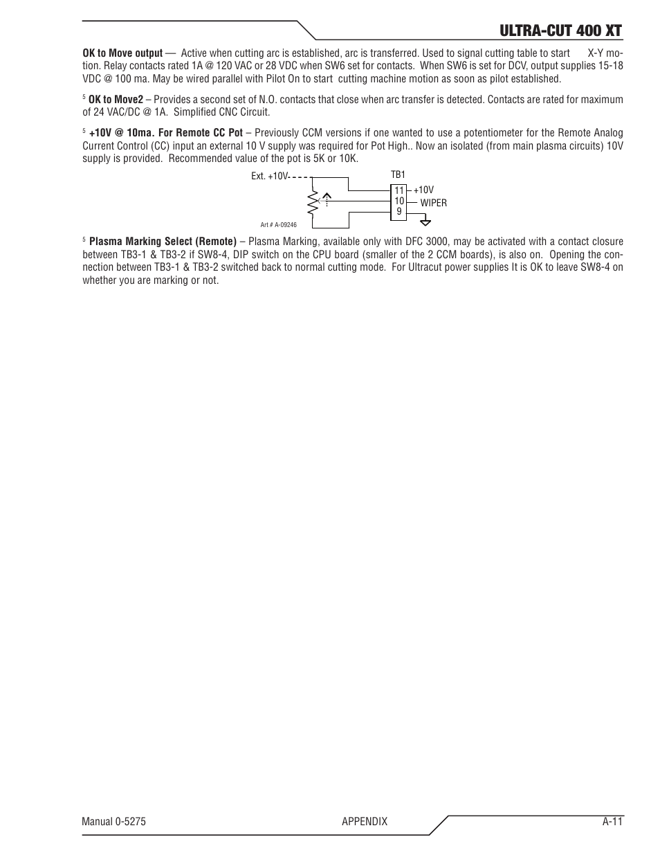 Ultra-cut 400 xt | Tweco 400 XT Ultra-Cut Plasma Cutting System User Manual | Page 119 / 188