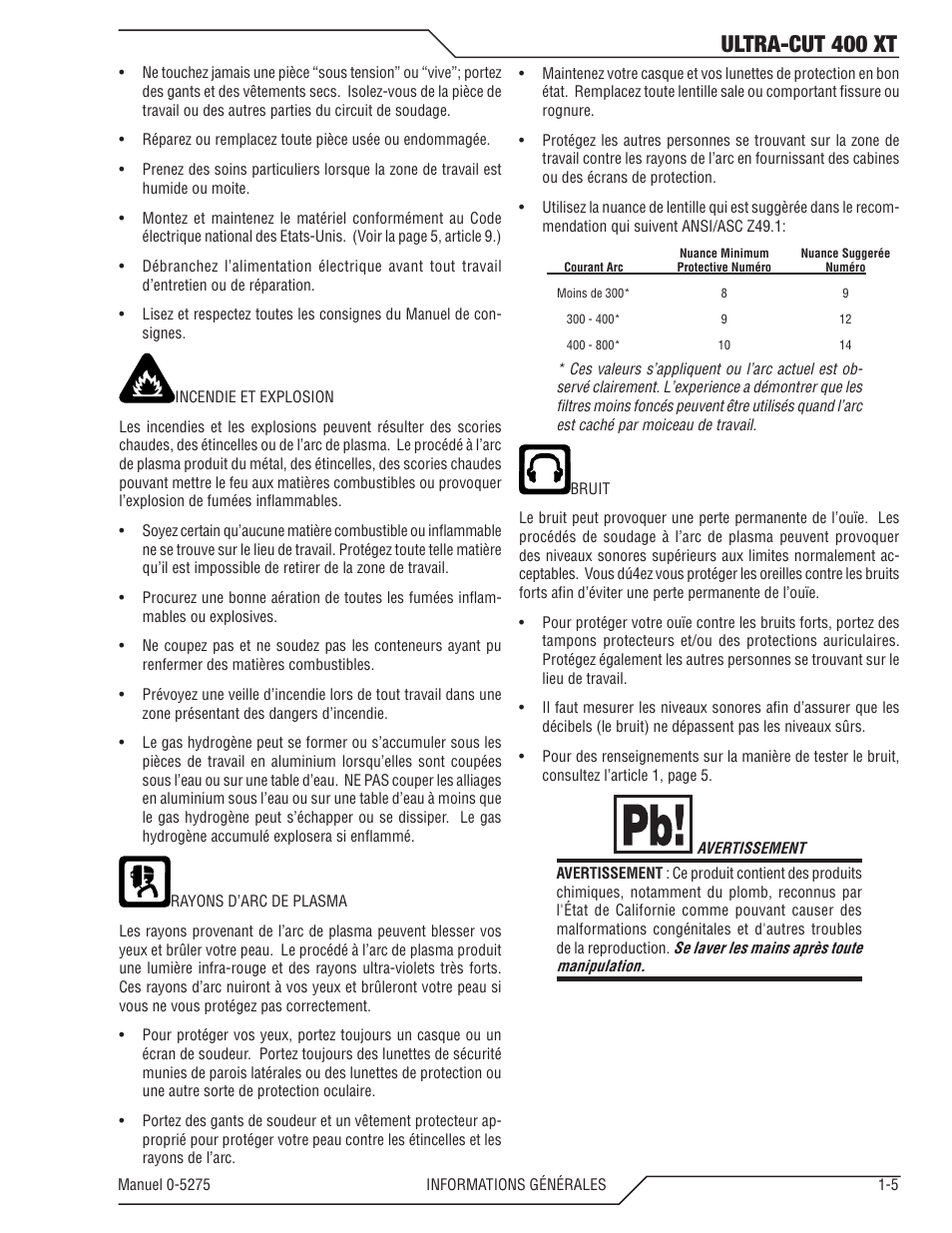 Ultra-cut 400 xt | Tweco 400 XT Ultra-Cut Plasma Cutting System User Manual | Page 13 / 188