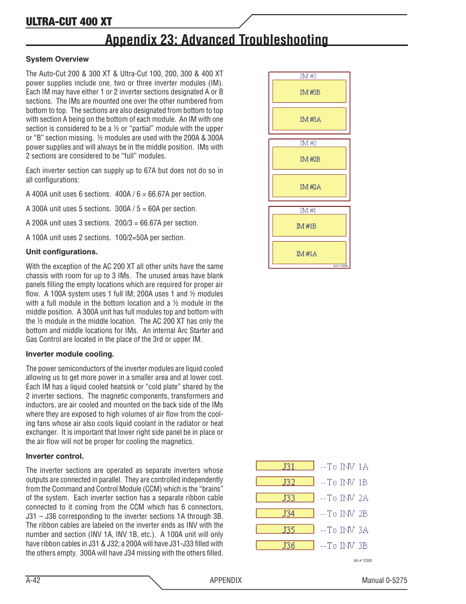 Appendix 23: advanced troubleshooting, Ultra-cut 400 xt | Tweco 400 XT Ultra-Cut Plasma Cutting System User Manual | Page 150 / 188