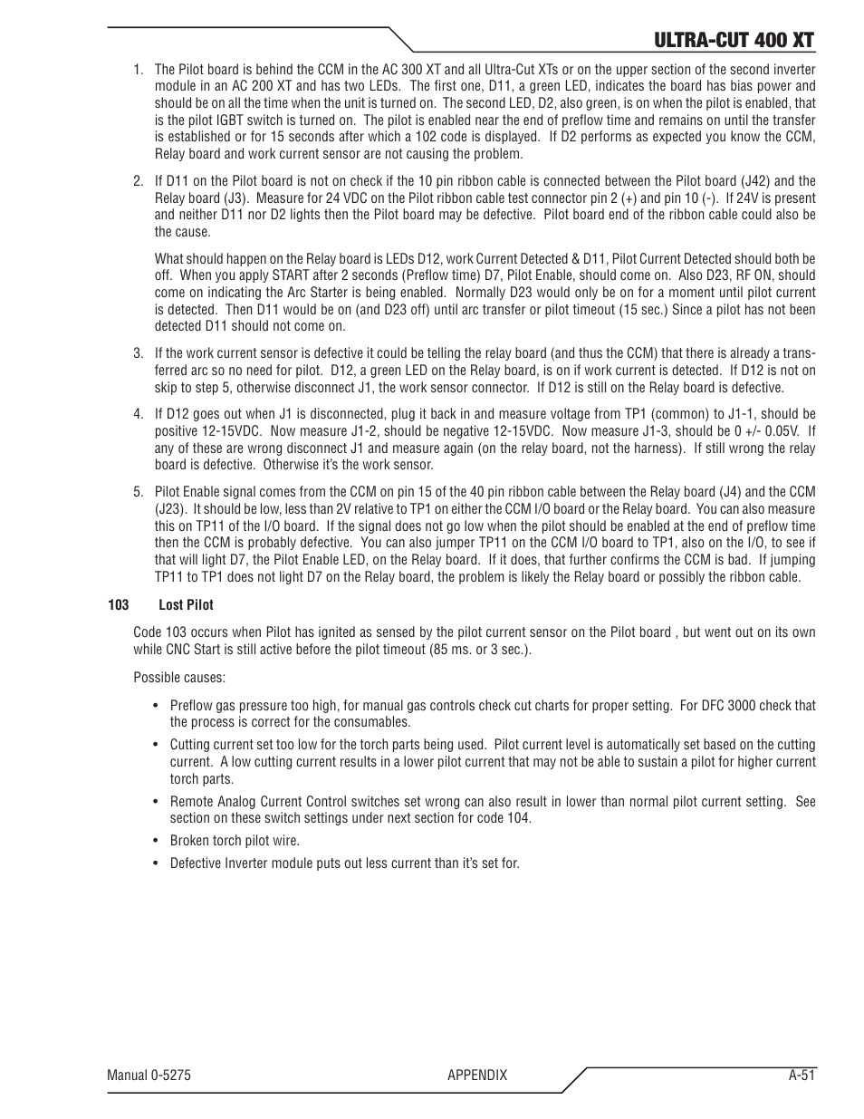 Ultra-cut 400 xt | Tweco 400 XT Ultra-Cut Plasma Cutting System User Manual | Page 159 / 188