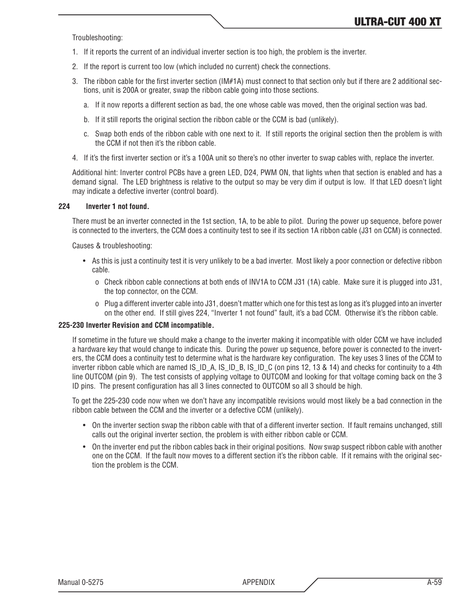 Ultra-cut 400 xt | Tweco 400 XT Ultra-Cut Plasma Cutting System User Manual | Page 167 / 188