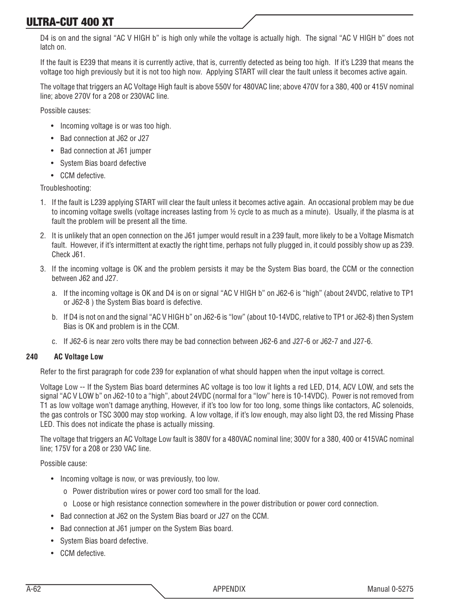 Ultra-cut 400 xt | Tweco 400 XT Ultra-Cut Plasma Cutting System User Manual | Page 170 / 188