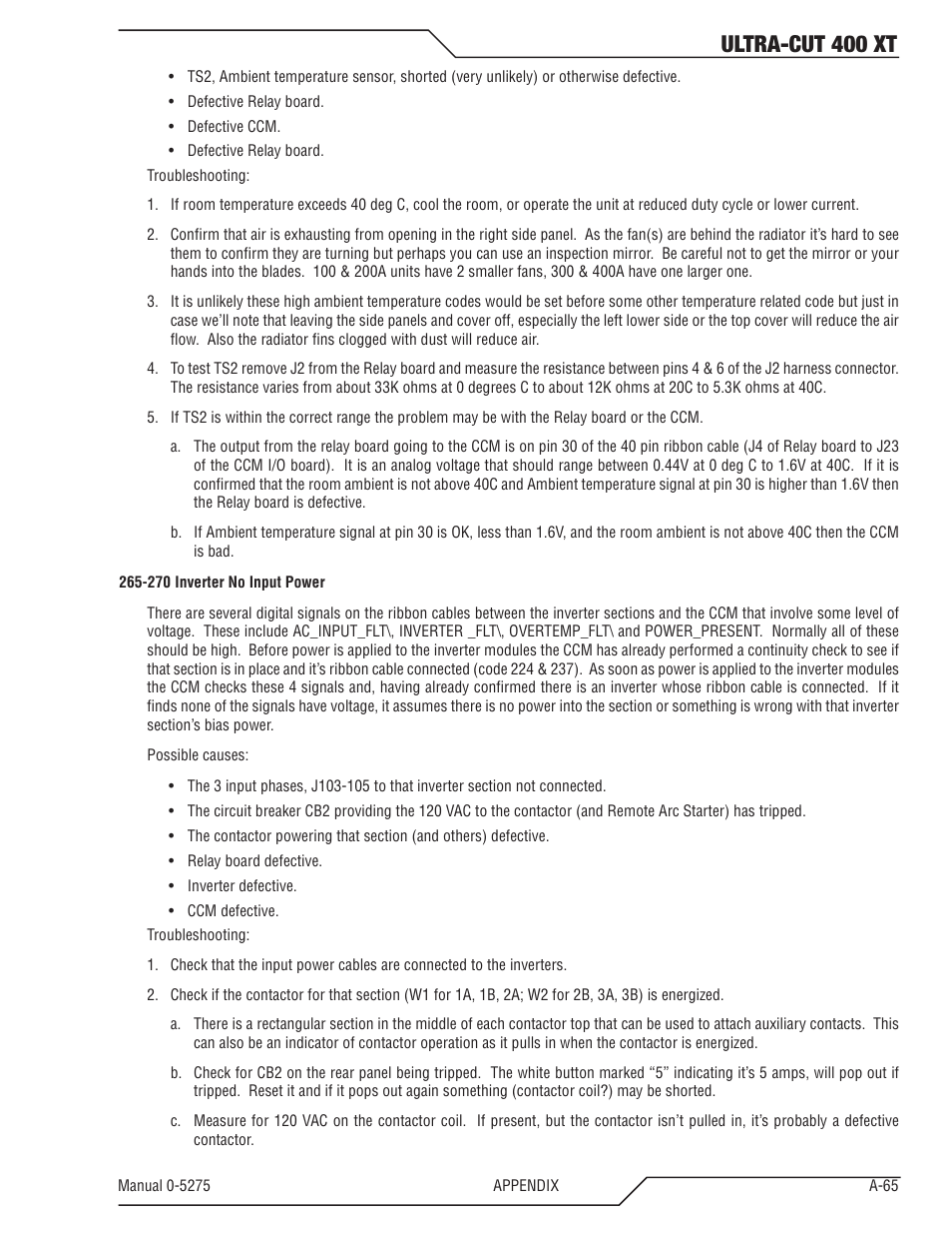 Ultra-cut 400 xt | Tweco 400 XT Ultra-Cut Plasma Cutting System User Manual | Page 173 / 188