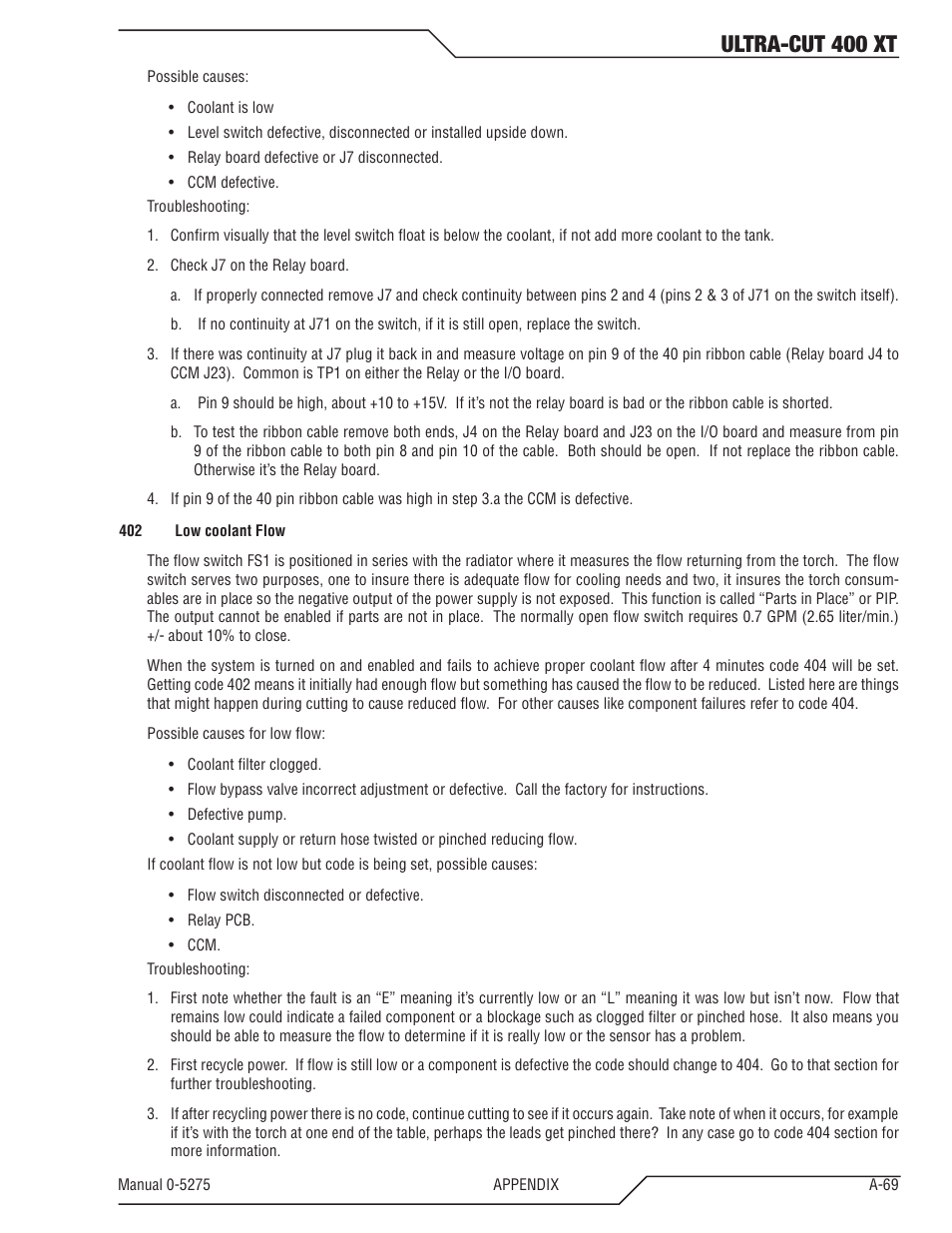 Ultra-cut 400 xt | Tweco 400 XT Ultra-Cut Plasma Cutting System User Manual | Page 177 / 188