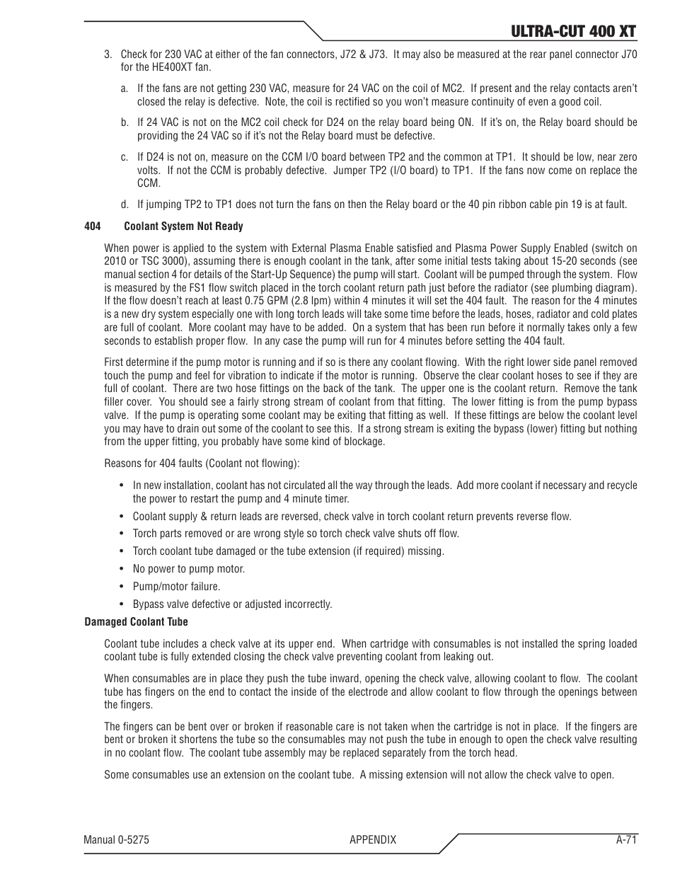 Ultra-cut 400 xt | Tweco 400 XT Ultra-Cut Plasma Cutting System User Manual | Page 179 / 188