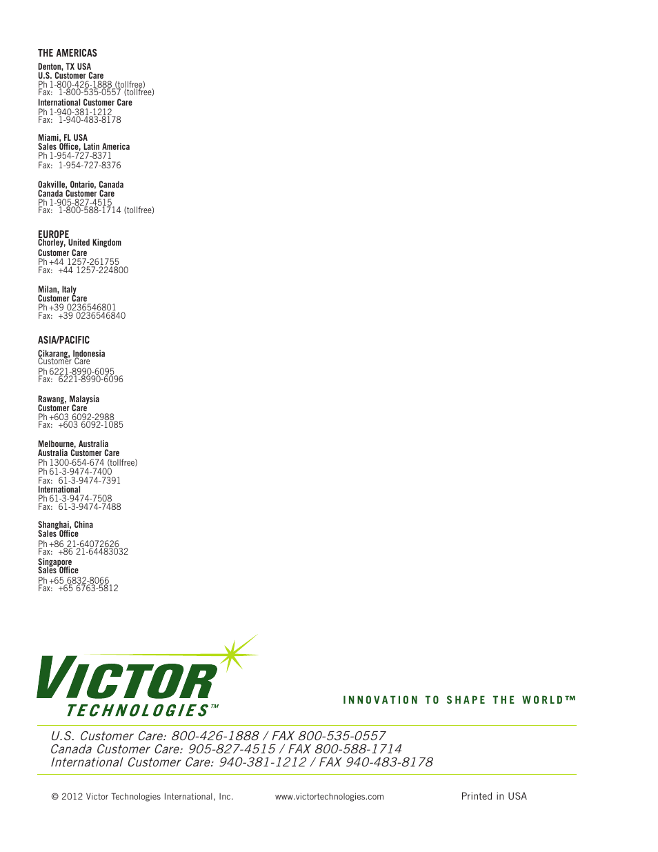 Tweco 400 XT Ultra-Cut Plasma Cutting System User Manual | Page 188 / 188