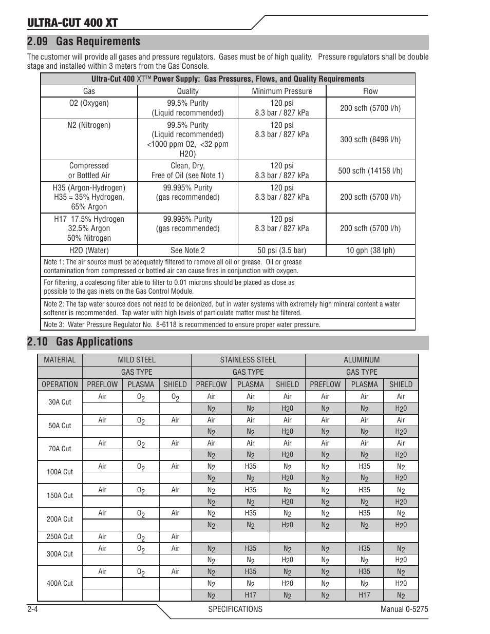 08 power supply rear panel features, Power supply rear panel features -4, Ultra-cut 400 xt | 09 gas requirements, 10 gas applications | Tweco 400 XT Ultra-Cut Plasma Cutting System User Manual | Page 20 / 188