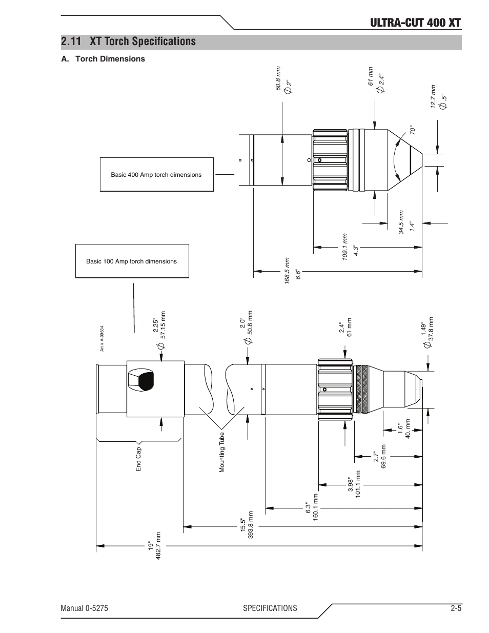 09 gas requirements, Gas requirements -5, Ultra-cut 400 xt | 11 xt torch specifications | Tweco 400 XT Ultra-Cut Plasma Cutting System User Manual | Page 21 / 188
