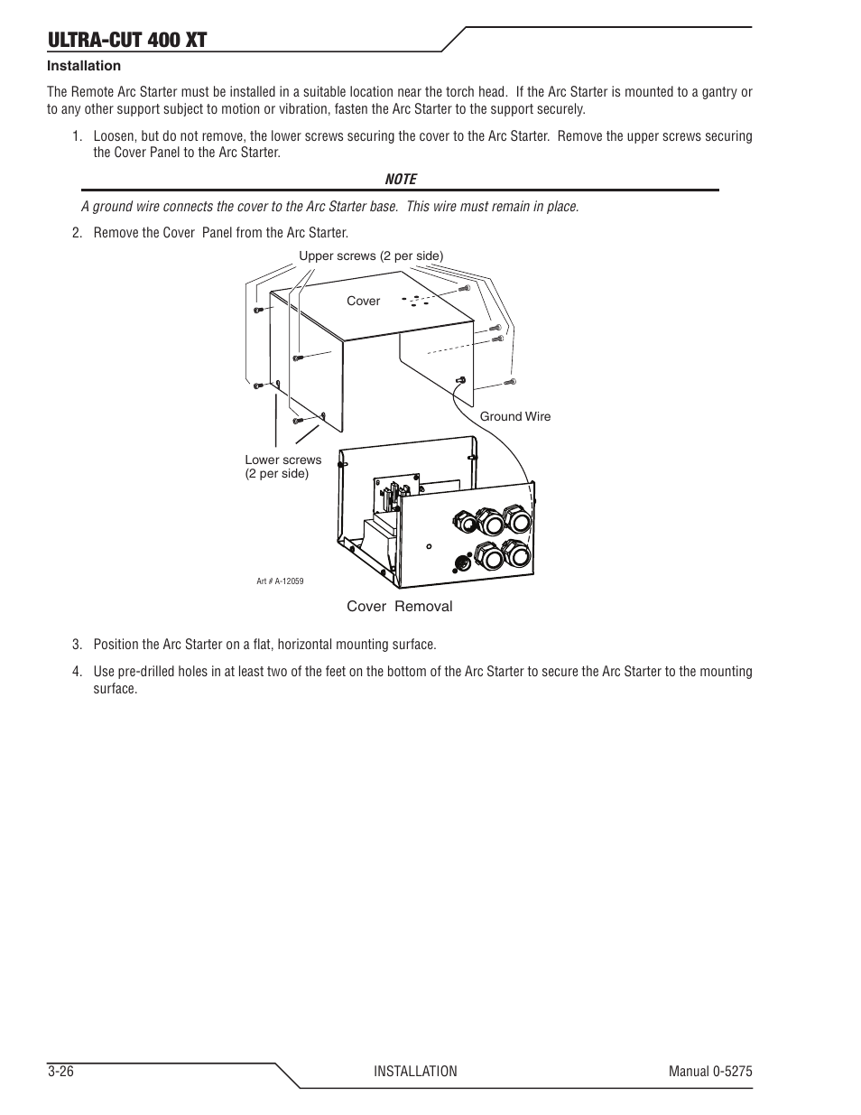 Ultra-cut 400 xt | Tweco 400 XT Ultra-Cut Plasma Cutting System User Manual | Page 48 / 188