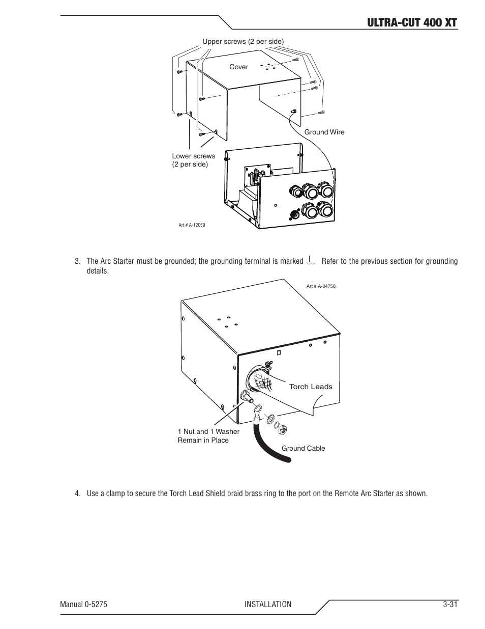 Ultra-cut 400 xt | Tweco 400 XT Ultra-Cut Plasma Cutting System User Manual | Page 53 / 188