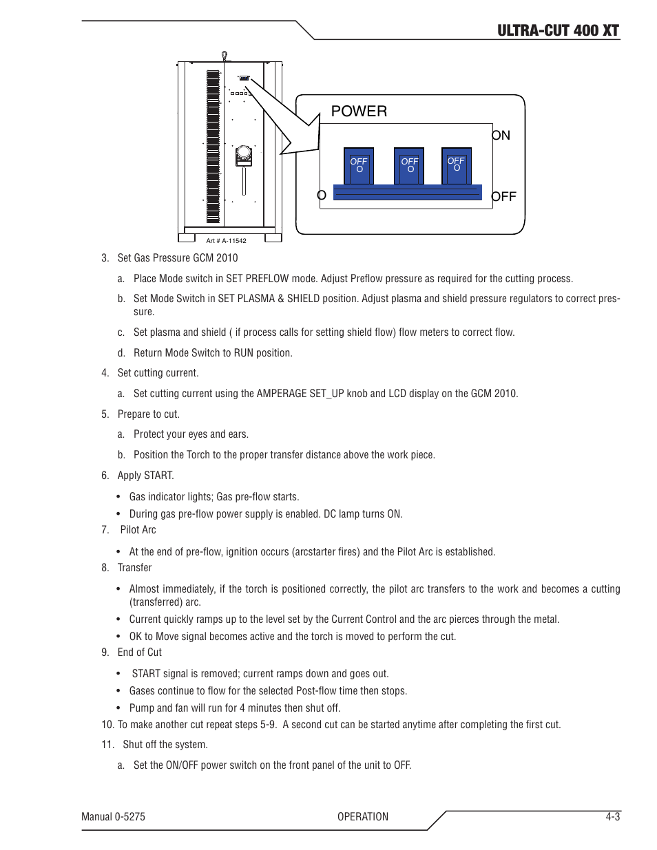 Ultra-cut 400 xt, Power | Tweco 400 XT Ultra-Cut Plasma Cutting System User Manual | Page 67 / 188