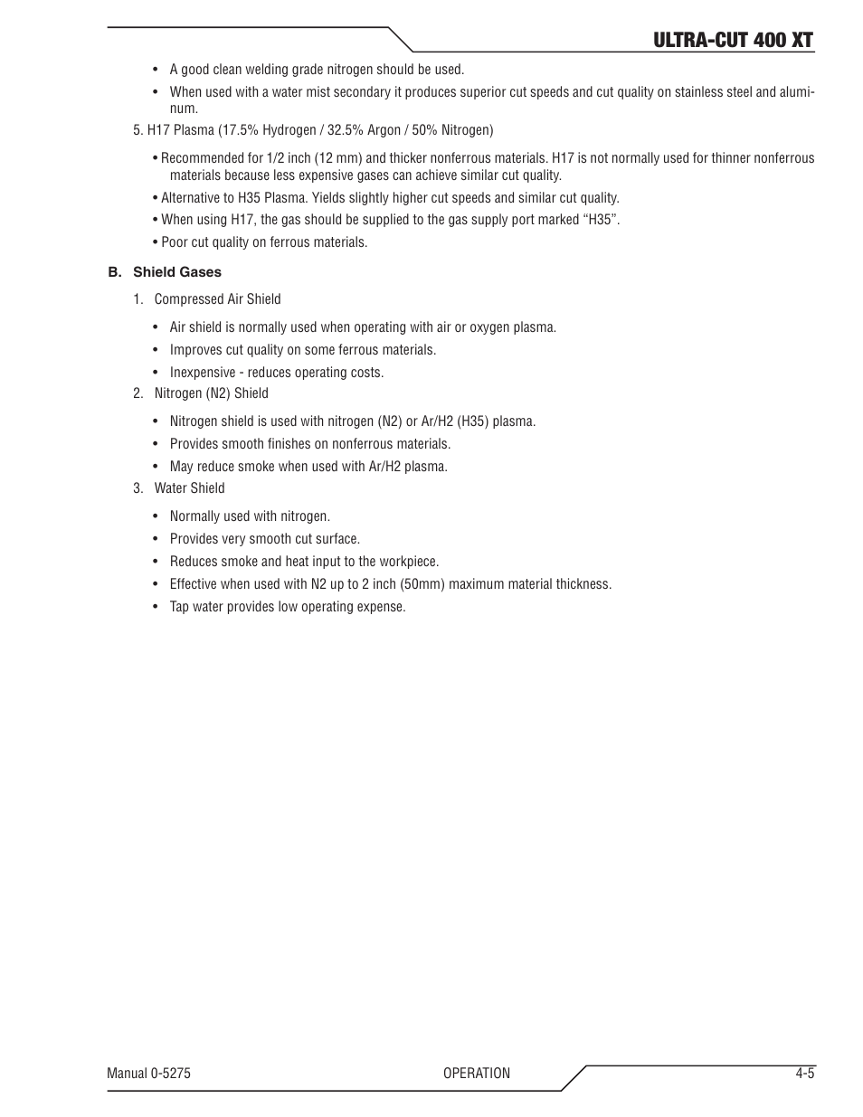 Ultra-cut 400 xt | Tweco 400 XT Ultra-Cut Plasma Cutting System User Manual | Page 69 / 188