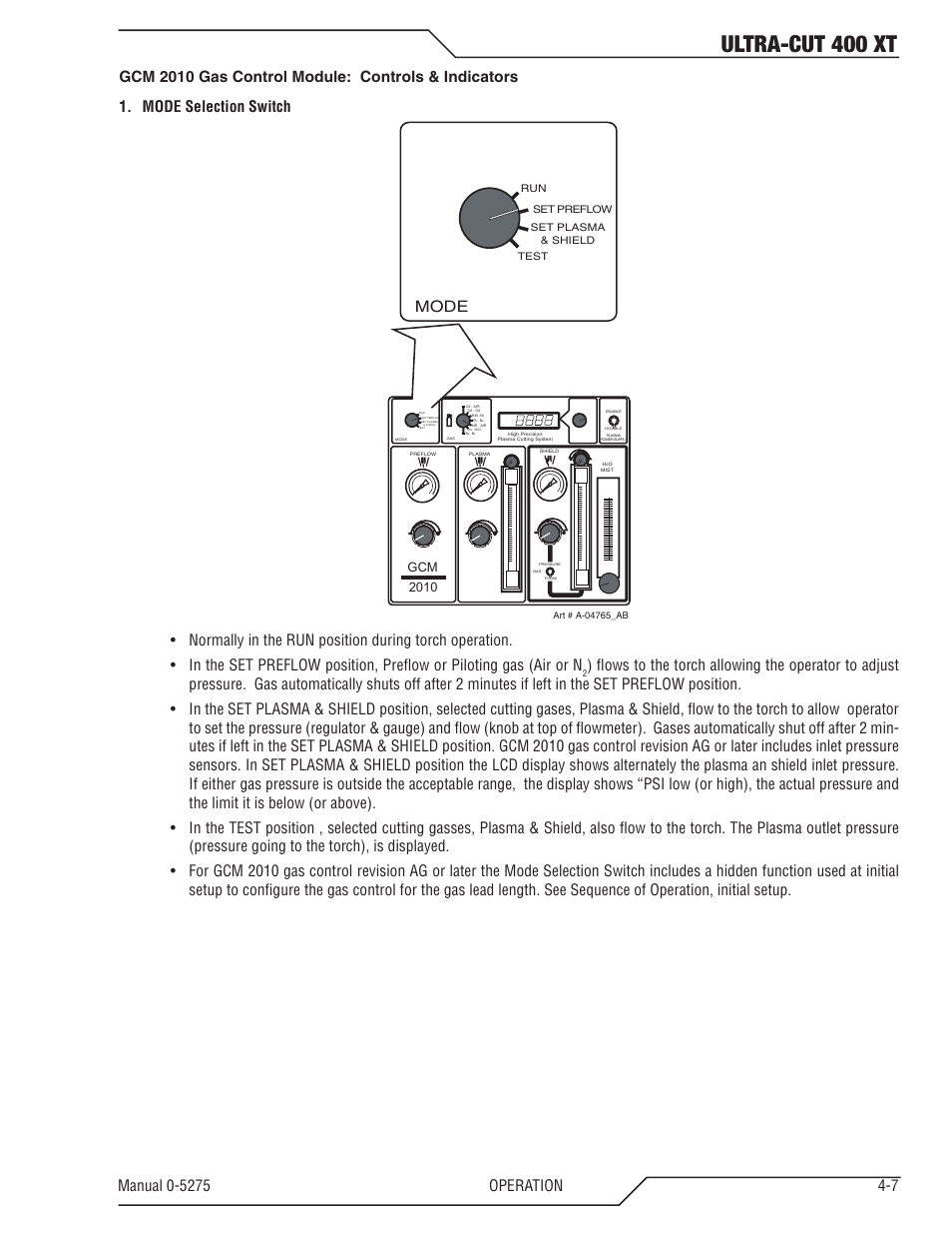 Ultra-cut 400 xt, Gcm 2010 | Tweco 400 XT Ultra-Cut Plasma Cutting System User Manual | Page 71 / 188