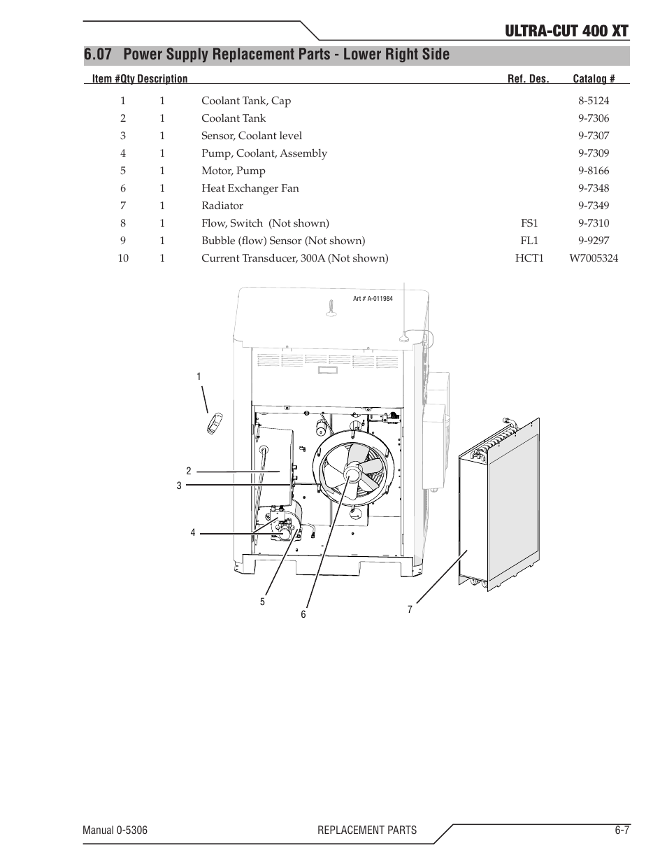 Ultra-cut 400 xt | Tweco 400 XT Ultra-Cut Plasma Cutting System With Automated Gas Control User Manual | Page 109 / 206