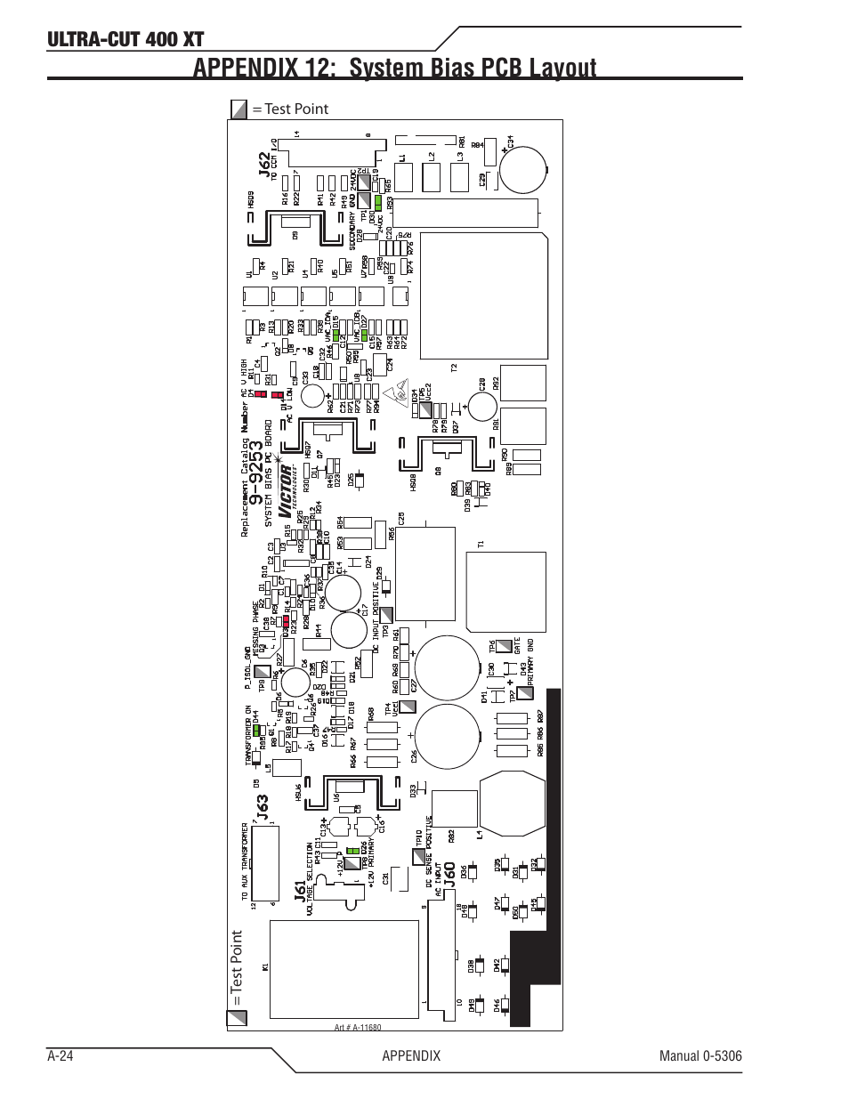 Appendix 12: system bias pcb layout, Ultra-cut 400 xt | Tweco 400 XT Ultra-Cut Plasma Cutting System With Automated Gas Control User Manual | Page 148 / 206