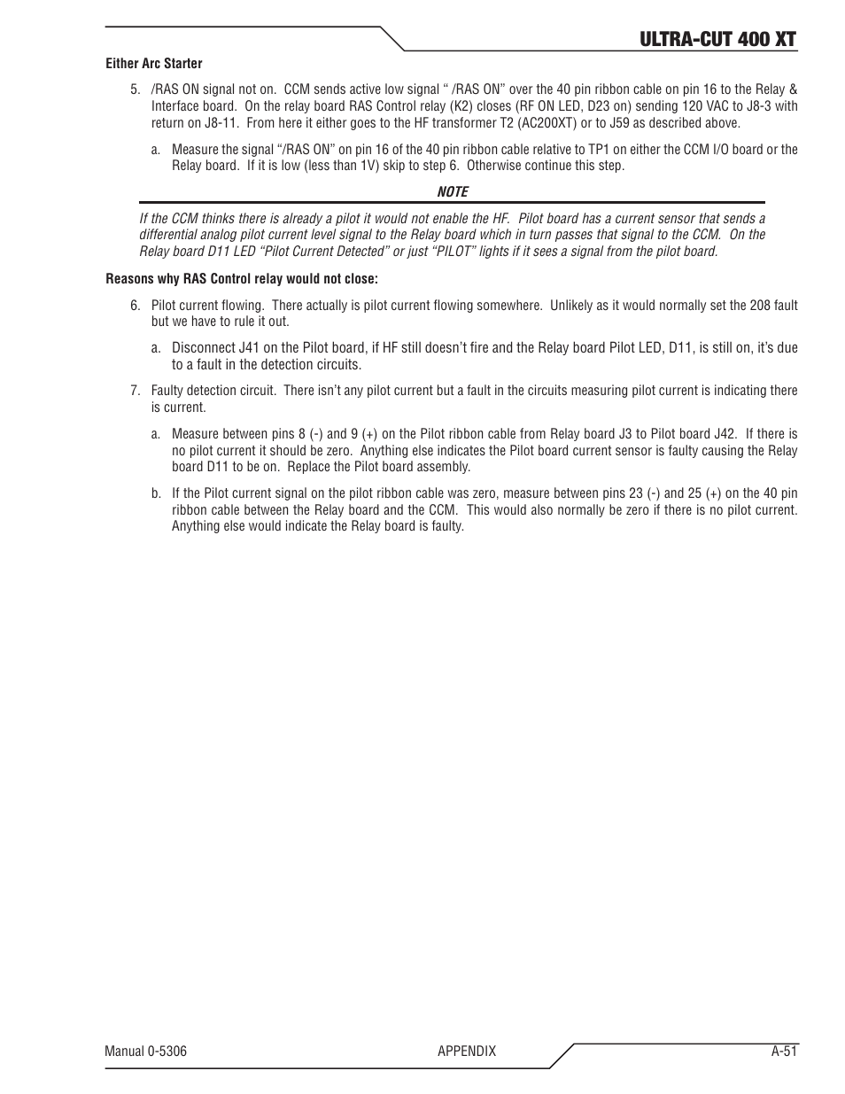 Ultra-cut 400 xt | Tweco 400 XT Ultra-Cut Plasma Cutting System With Automated Gas Control User Manual | Page 175 / 206