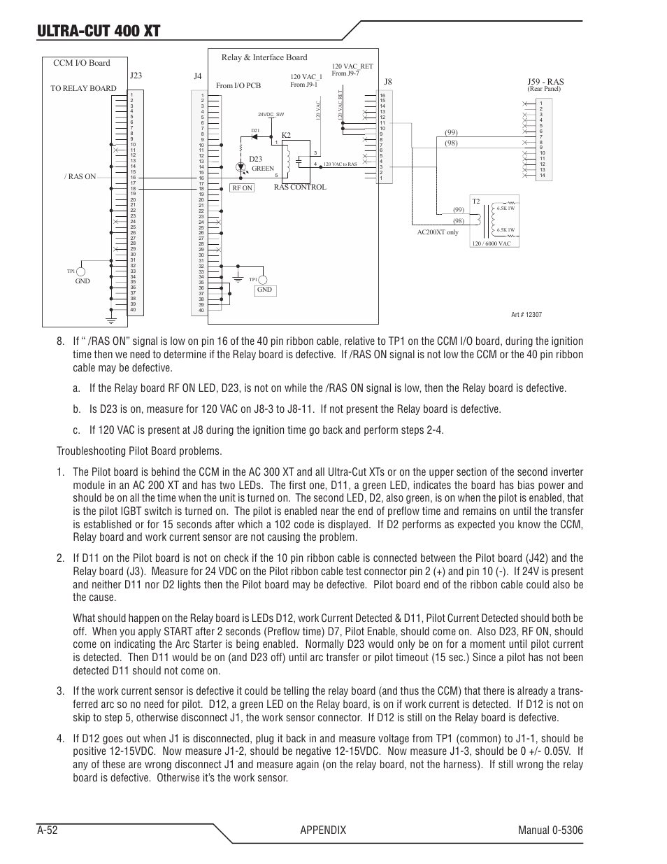 Ultra-cut 400 xt | Tweco 400 XT Ultra-Cut Plasma Cutting System With Automated Gas Control User Manual | Page 176 / 206