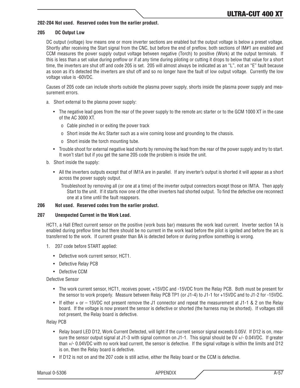 Ultra-cut 400 xt | Tweco 400 XT Ultra-Cut Plasma Cutting System With Automated Gas Control User Manual | Page 181 / 206