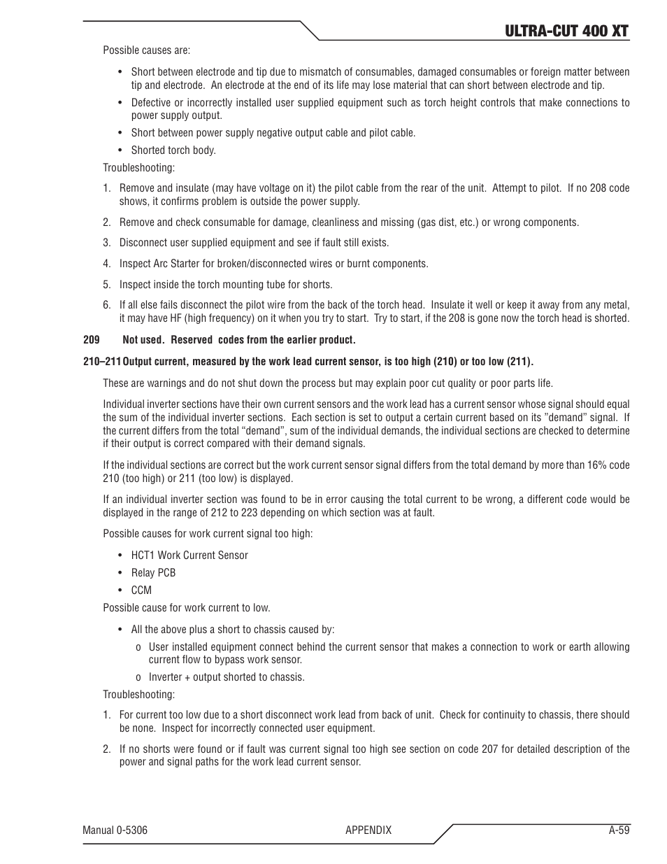 Ultra-cut 400 xt | Tweco 400 XT Ultra-Cut Plasma Cutting System With Automated Gas Control User Manual | Page 183 / 206