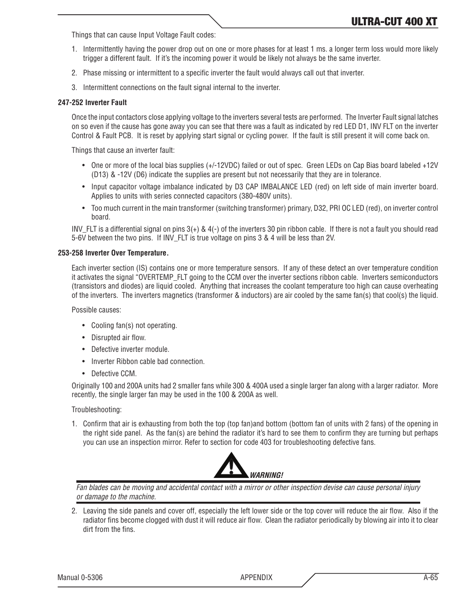 Ultra-cut 400 xt | Tweco 400 XT Ultra-Cut Plasma Cutting System With Automated Gas Control User Manual | Page 189 / 206