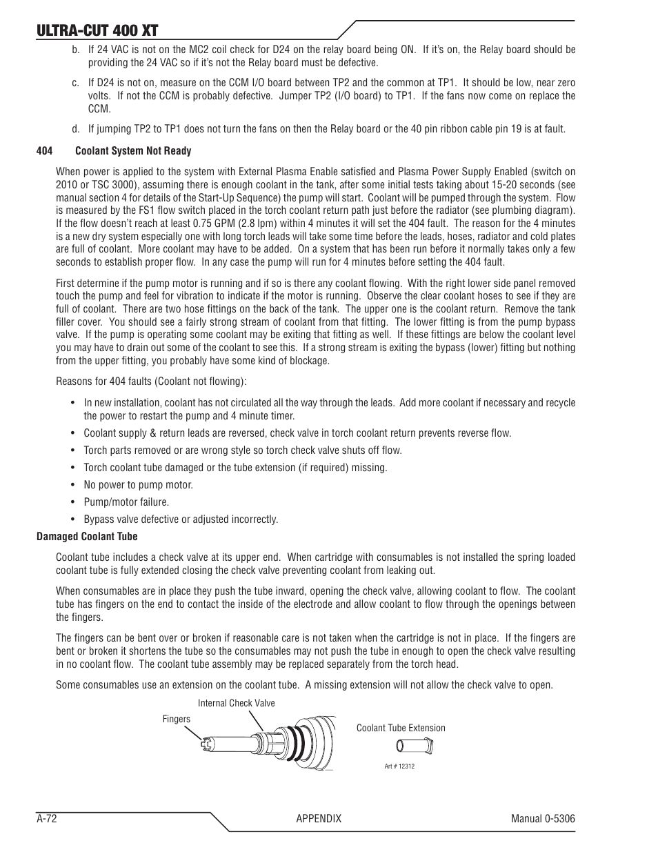Ultra-cut 400 xt | Tweco 400 XT Ultra-Cut Plasma Cutting System With Automated Gas Control User Manual | Page 196 / 206