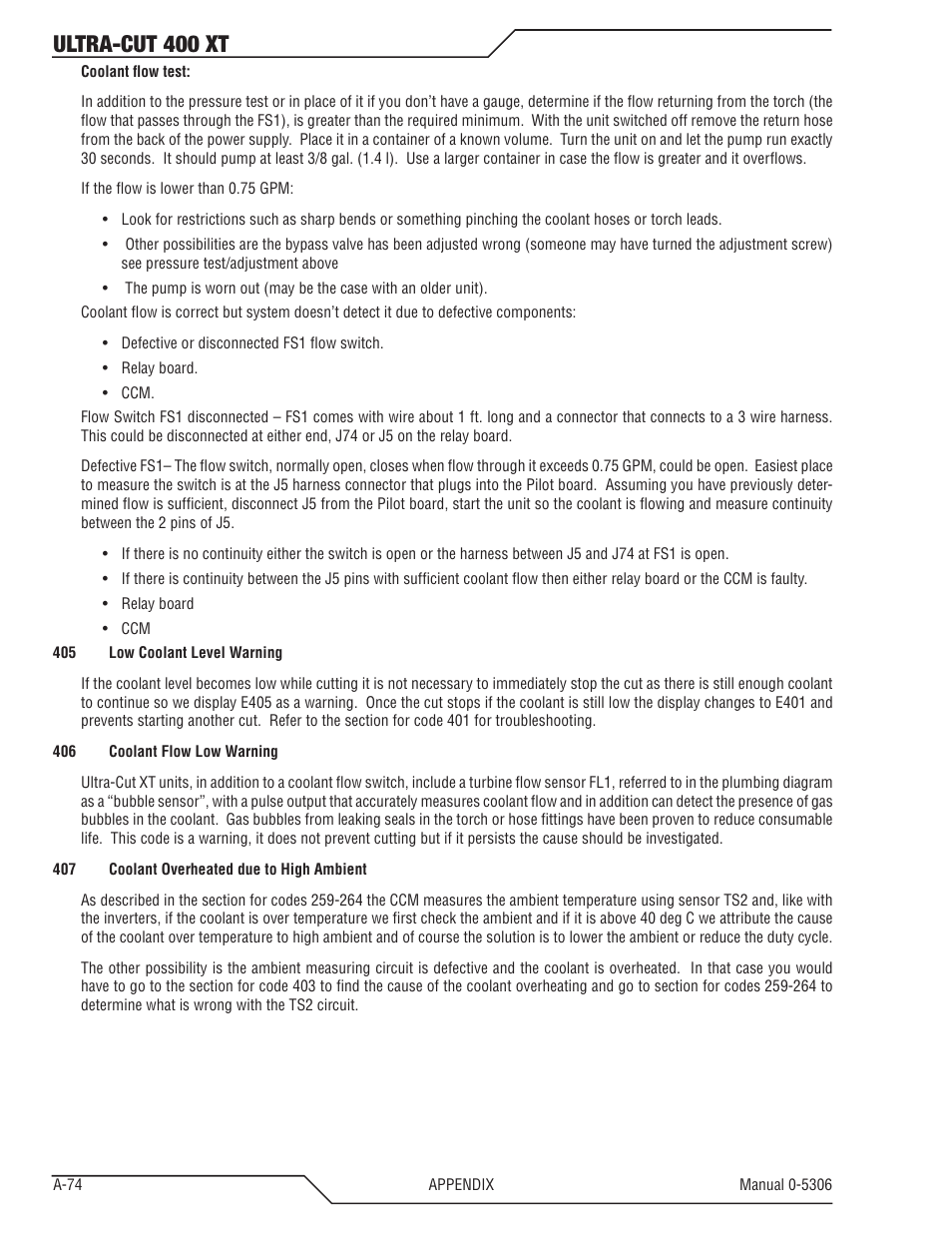 Ultra-cut 400 xt | Tweco 400 XT Ultra-Cut Plasma Cutting System With Automated Gas Control User Manual | Page 198 / 206