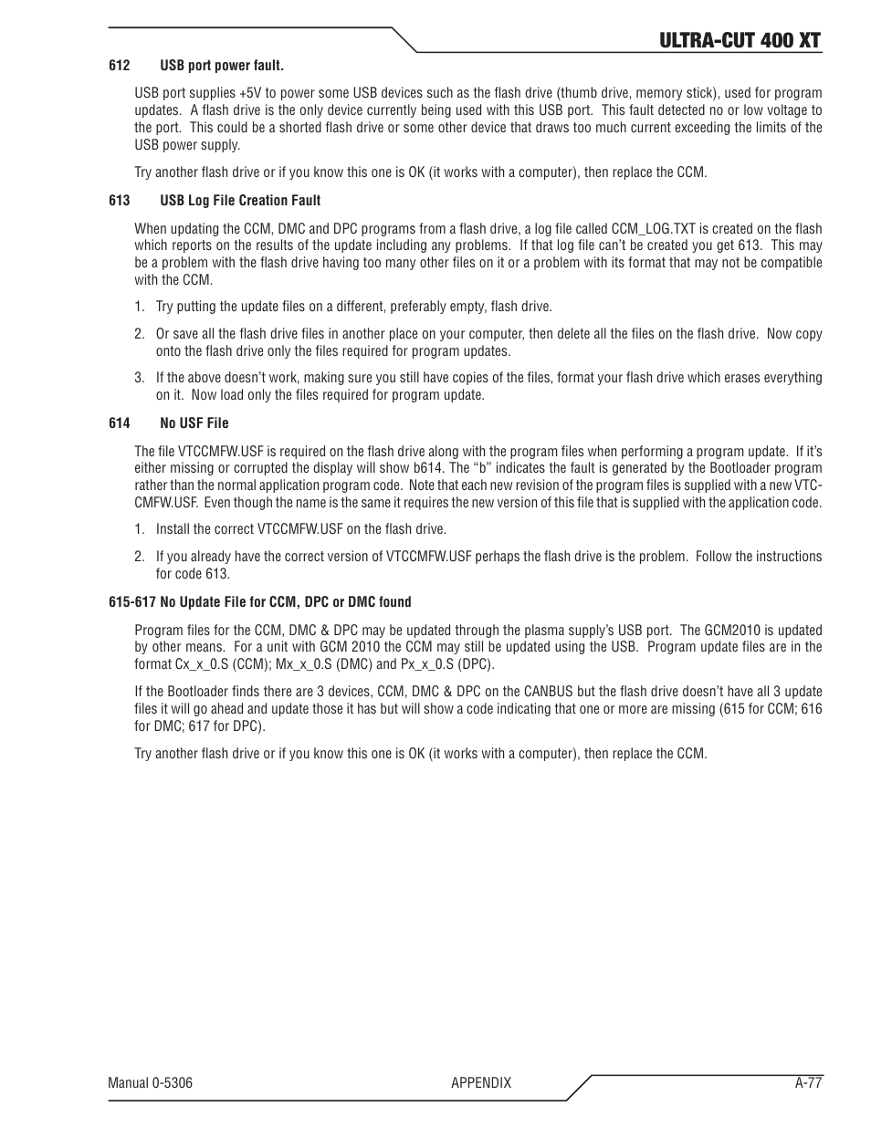 Ultra-cut 400 xt | Tweco 400 XT Ultra-Cut Plasma Cutting System With Automated Gas Control User Manual | Page 201 / 206