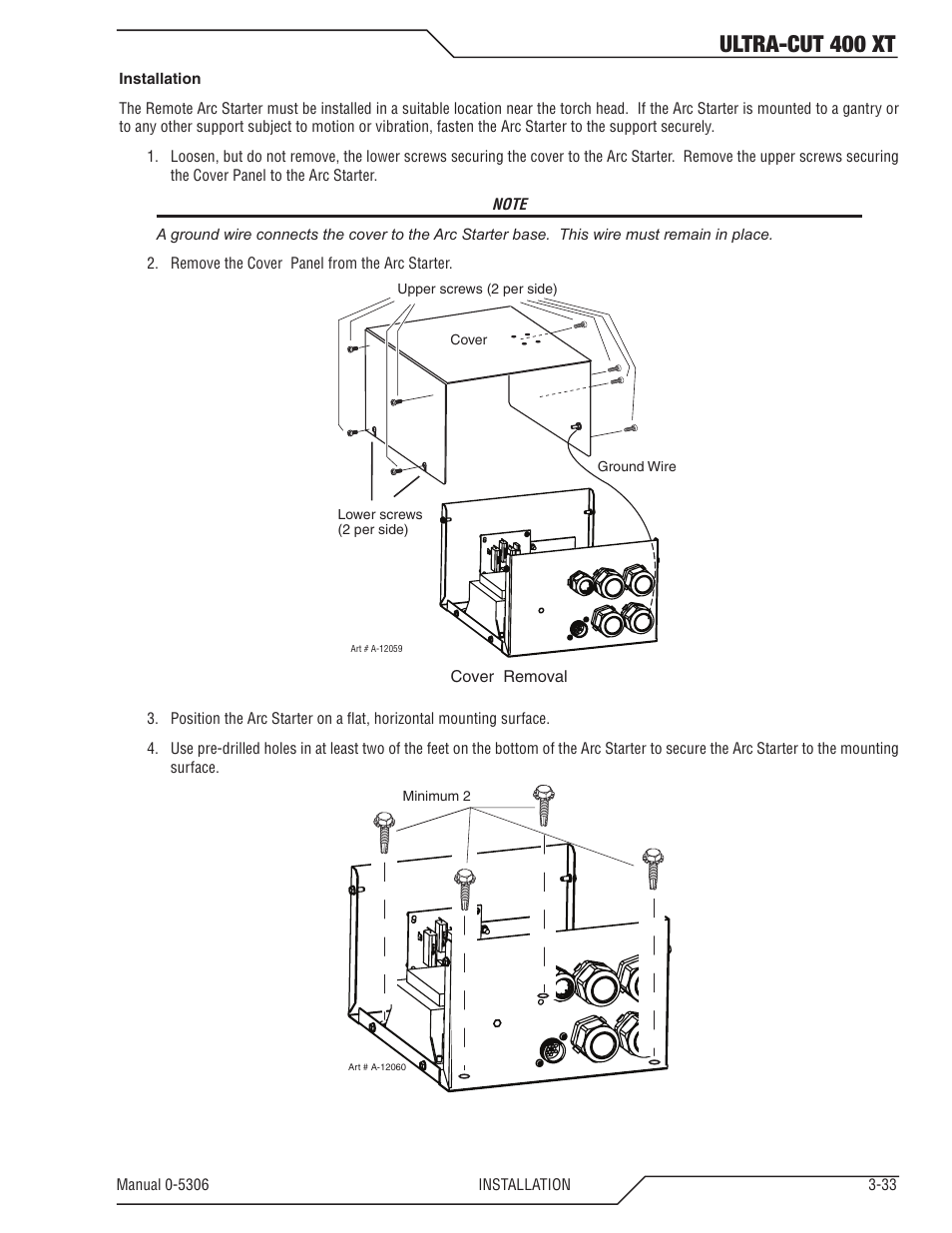 Ultra-cut 400 xt | Tweco 400 XT Ultra-Cut Plasma Cutting System With Automated Gas Control User Manual | Page 55 / 206