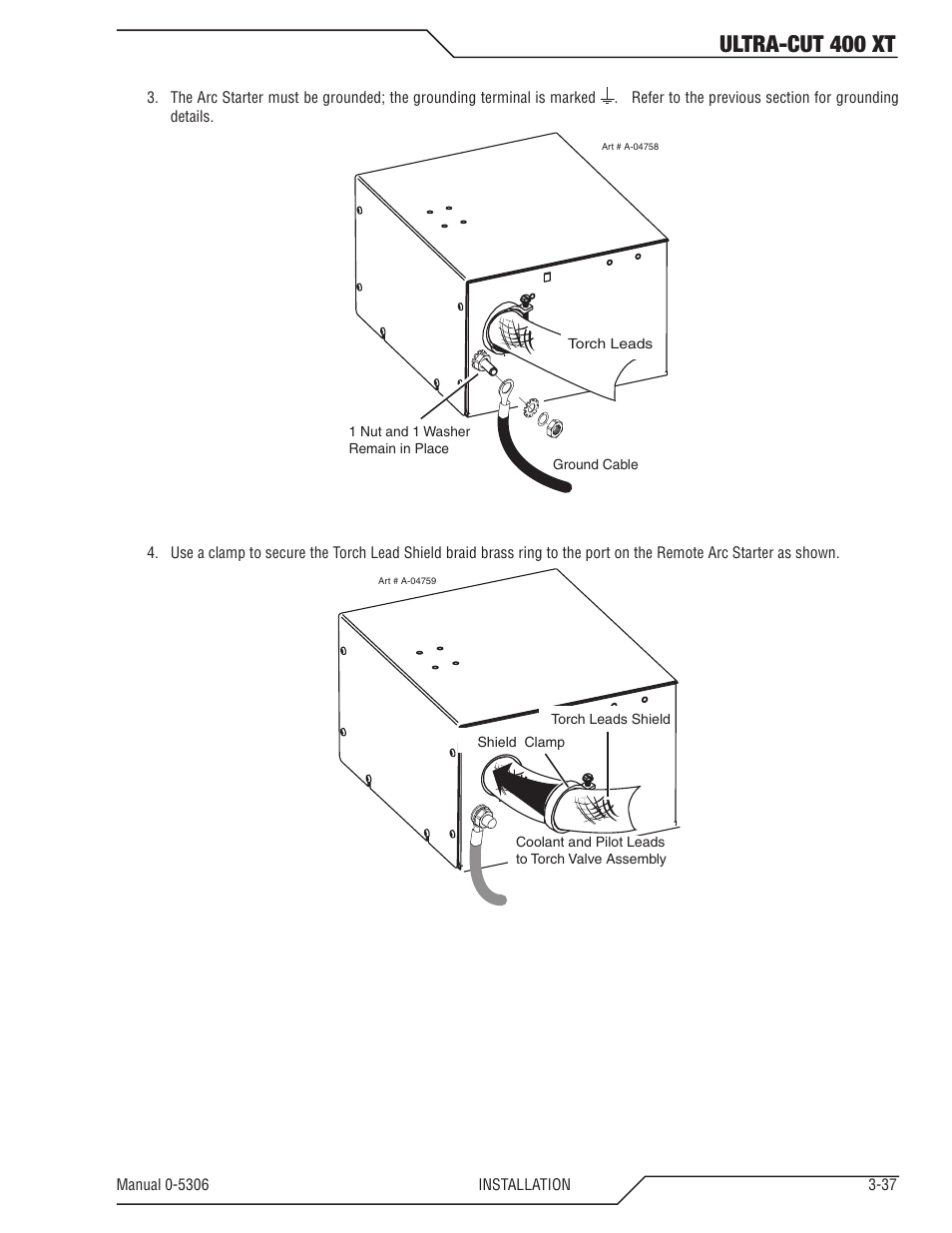 Ultra-cut 400 xt | Tweco 400 XT Ultra-Cut Plasma Cutting System With Automated Gas Control User Manual | Page 59 / 206
