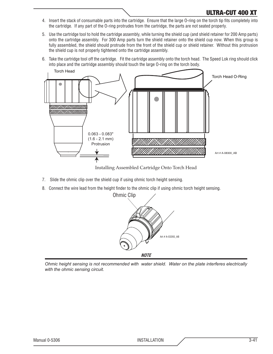 Ultra-cut 400 xt | Tweco 400 XT Ultra-Cut Plasma Cutting System With Automated Gas Control User Manual | Page 63 / 206