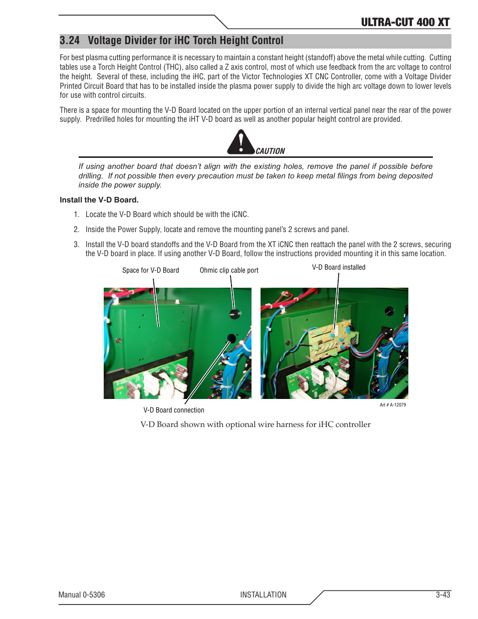 24 voltage divider for ihc torch height control, Voltage divider for ihc torch height control -43, Ultra-cut 400 xt | Tweco 400 XT Ultra-Cut Plasma Cutting System With Automated Gas Control User Manual | Page 65 / 206