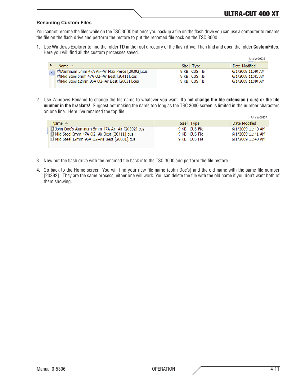 Ultra-cut 400 xt | Tweco 400 XT Ultra-Cut Plasma Cutting System With Automated Gas Control User Manual | Page 79 / 206