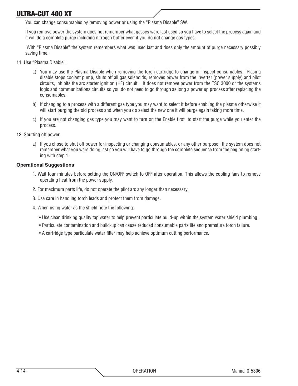 Ultra-cut 400 xt | Tweco 400 XT Ultra-Cut Plasma Cutting System With Automated Gas Control User Manual | Page 82 / 206