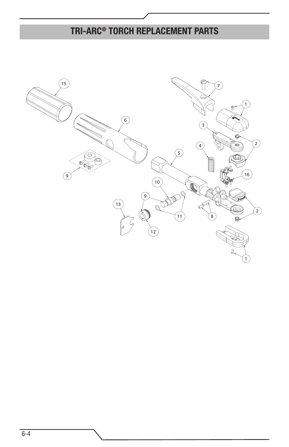 Tri-arc® torch replacement parts, Tri-arc, Torch replacement parts -4 | Torch replacement parts | Tweco Tri-Arc Serie User Manual | Page 26 / 104