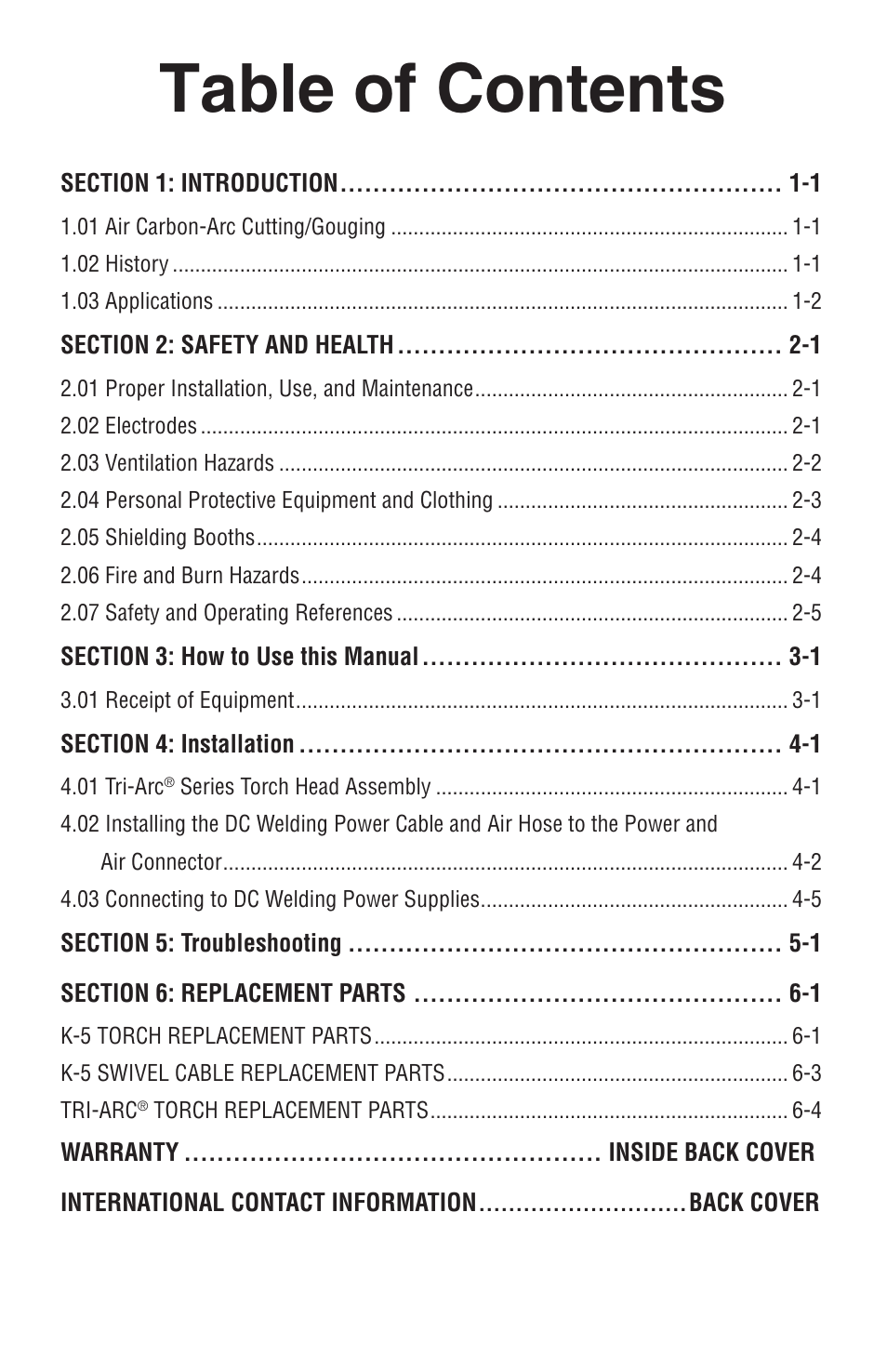 Tweco Tri-Arc Serie User Manual | Page 4 / 104