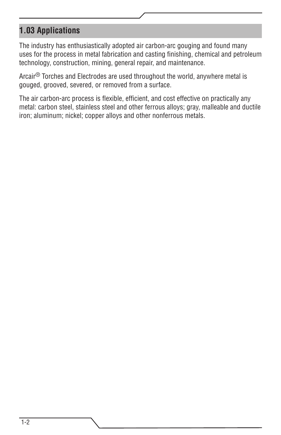 03 applications, 03 applications -2 | Tweco Tri-Arc Serie User Manual | Page 6 / 104