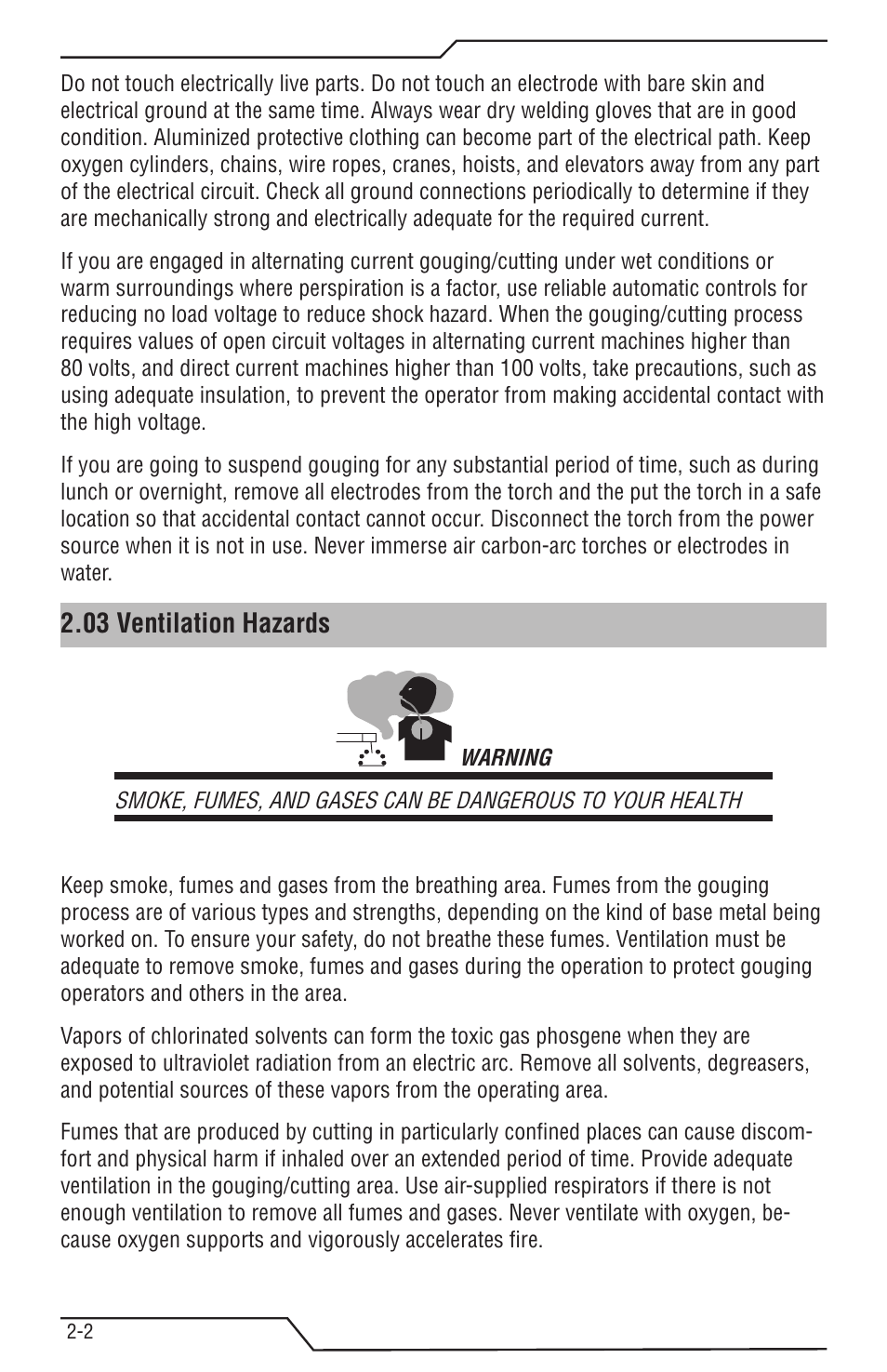 03 ventilation hazards, 03 ventilation hazards -2 | Tweco Tri-Arc Serie User Manual | Page 8 / 104