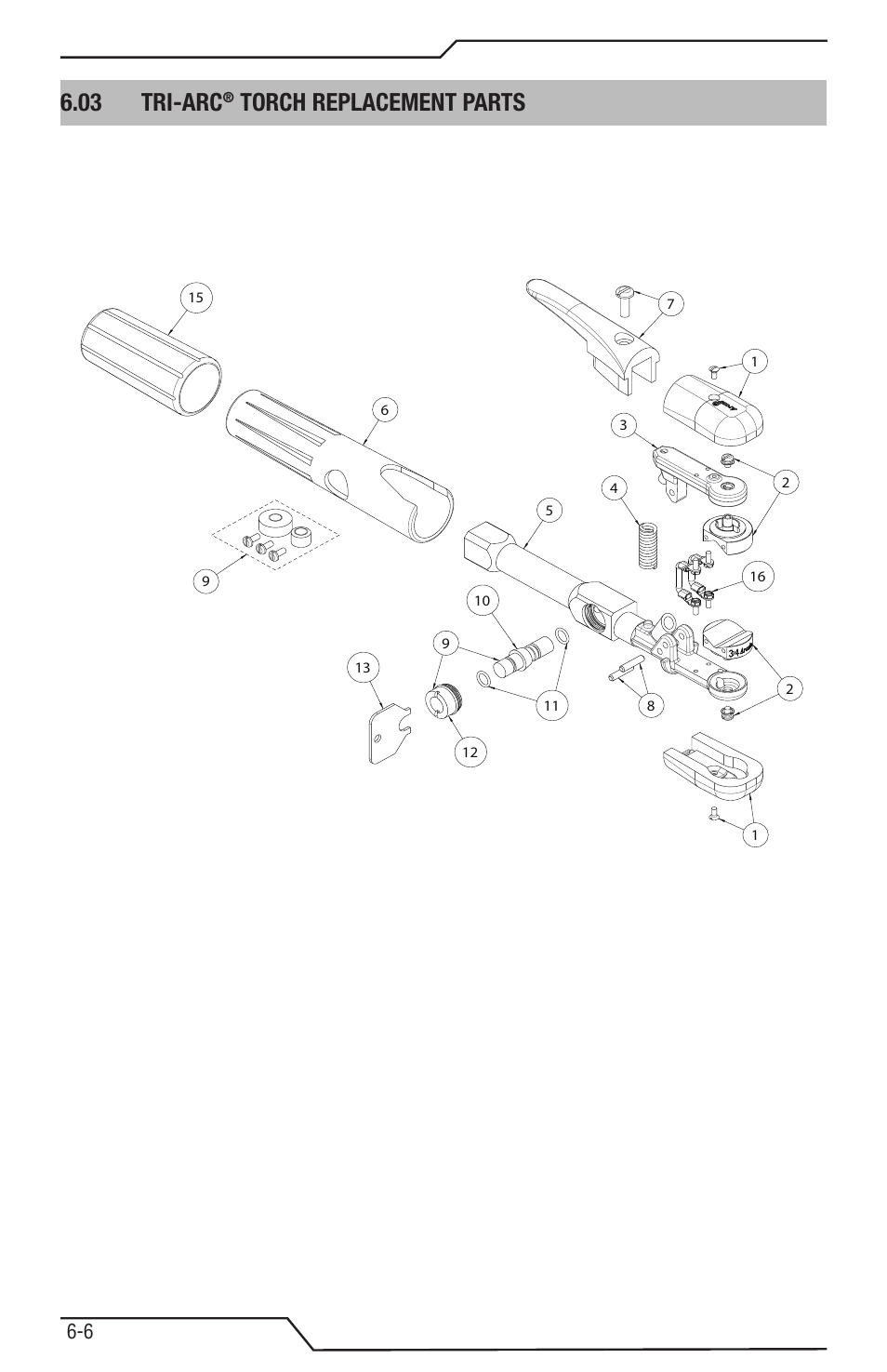 03 tri-arc® torch replacement parts, 03 tri-arc, Torch replacement parts -5 | Torch replacement parts | Tweco Tri-Arc Serie User Manual | Page 98 / 104