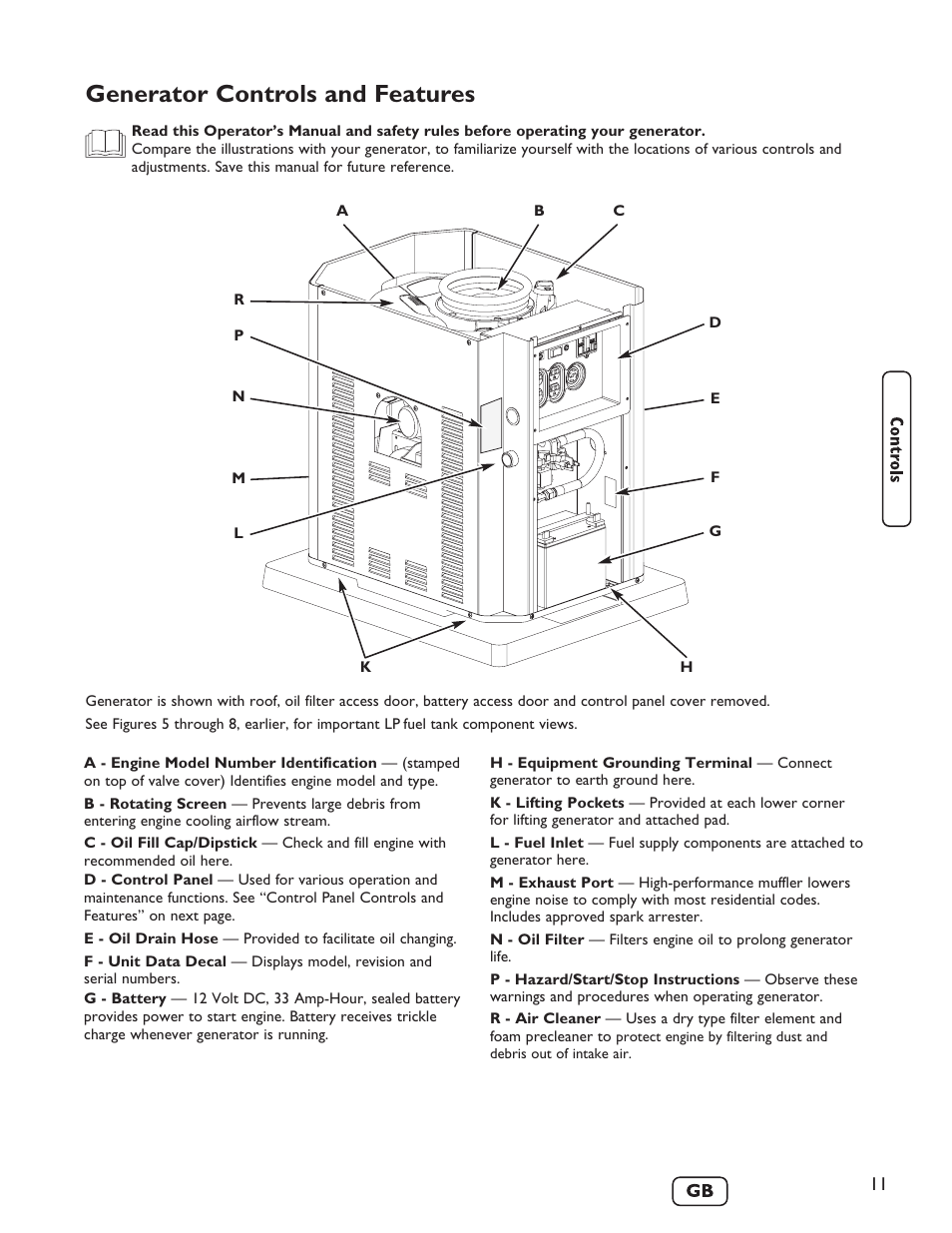 Generator controls and features | Briggs & Stratton 40248 User Manual | Page 13 / 28