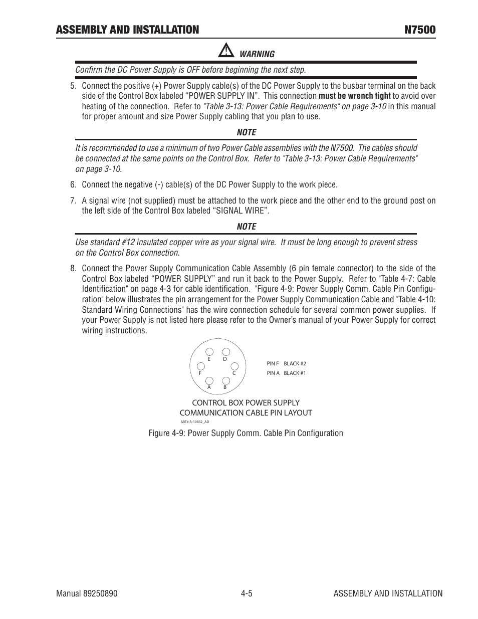 Assembly and installation n7500 | Tweco N7500 User Manual | Page 31 / 64