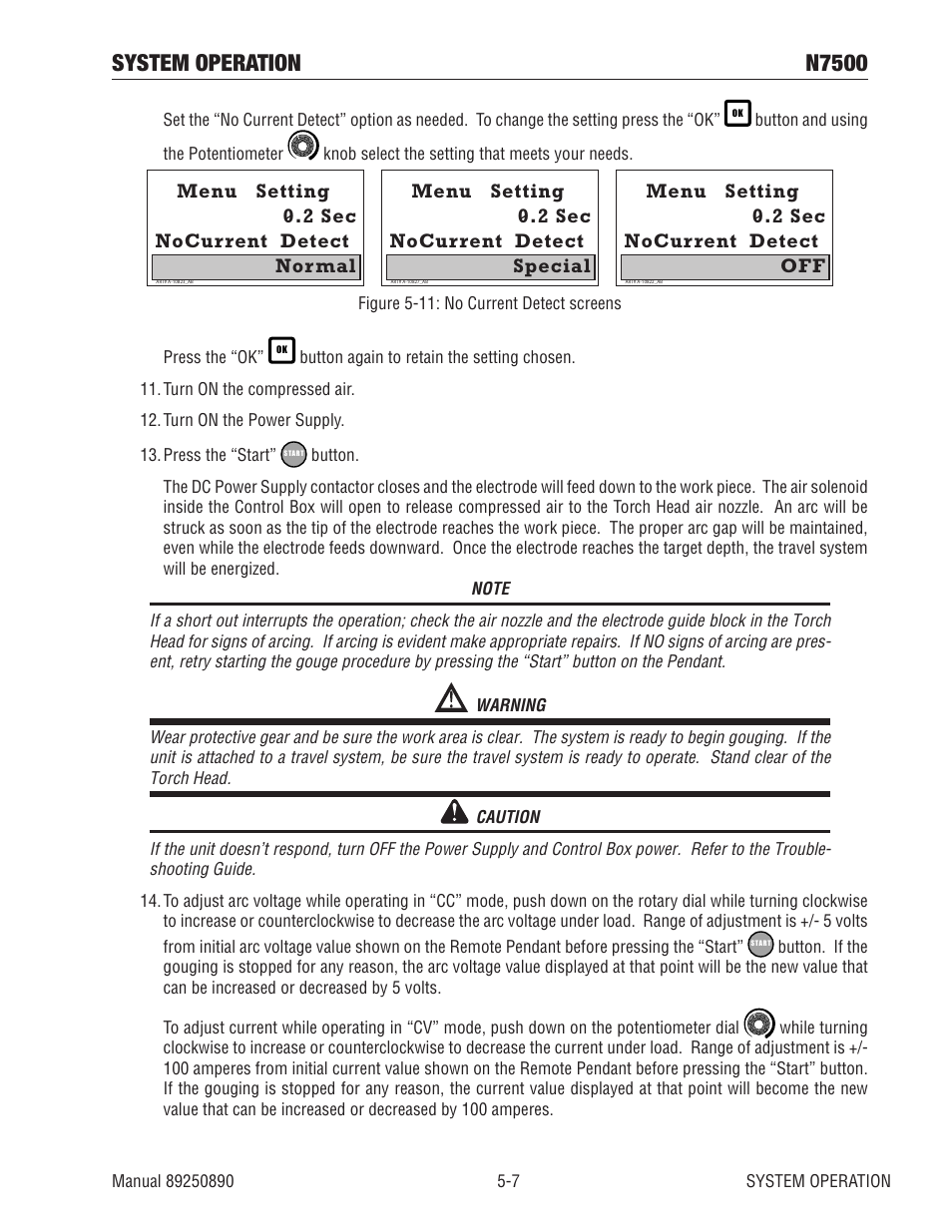 System operation n7500 | Tweco N7500 User Manual | Page 43 / 64