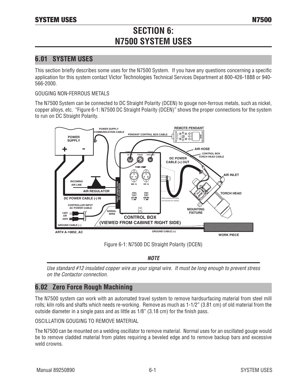 Section 6: n7500 system uses, 01 system uses, 02 zero force rough machining | Section 6: n7500 system uses -1, System uses n7500 | Tweco N7500 User Manual | Page 45 / 64