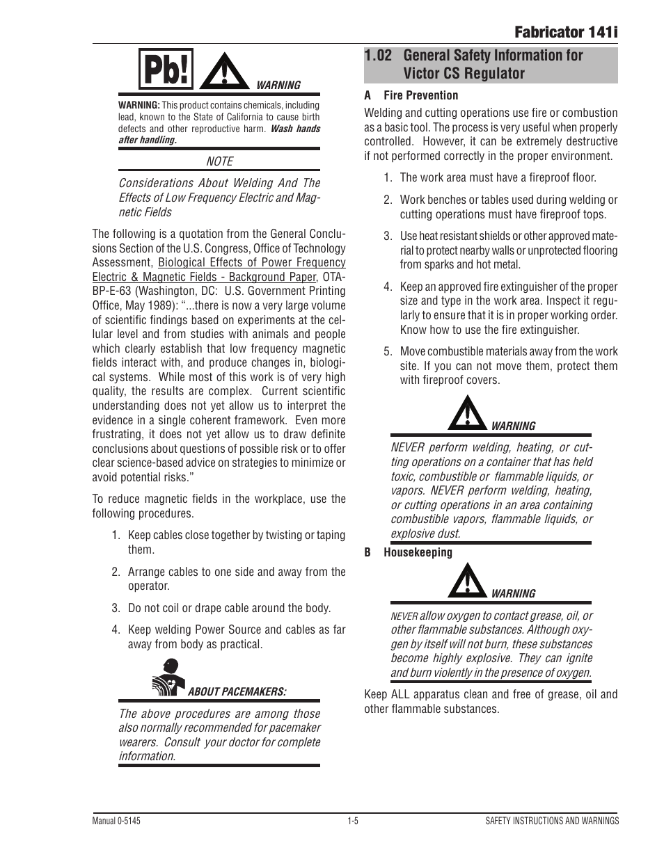 Fabricator 141i | Tweco 141i Fabricator User Manual | Page 11 / 104