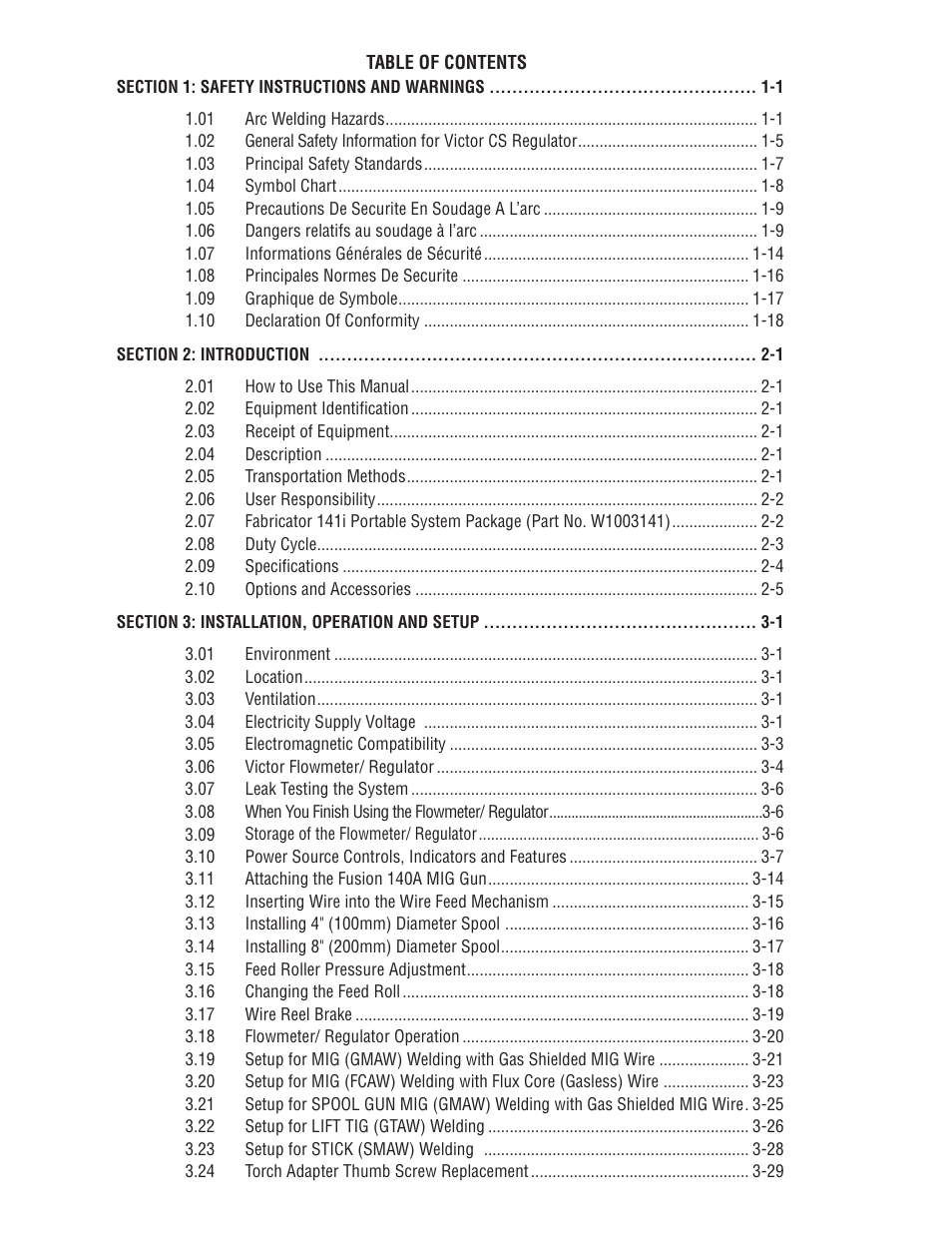 Tweco 141i Fabricator User Manual | Page 4 / 104