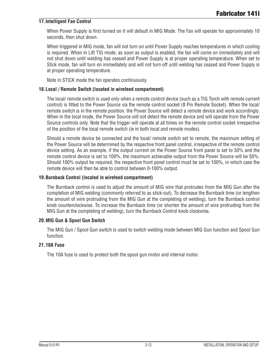 Fabricator 141i | Tweco 141i Fabricator User Manual | Page 43 / 104